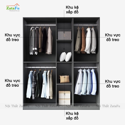 Tủ quần áo gương kết hợp đèn led sang trọng cho không gian phòng ngủ TQA-32