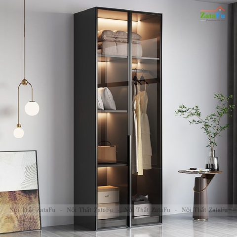 Tủ quần áo gương kết hợp đèn led sang trọng cho không gian phòng ngủ TQA-32