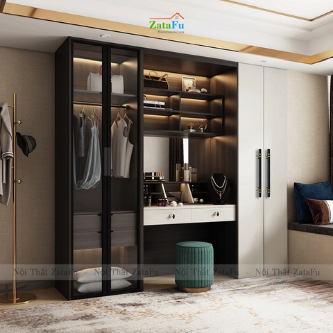 Tủ quần áo cao cấp phối hợp cho phòng ngủ sang trọng TQA-33
