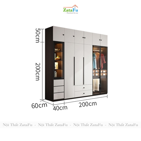 Tủ quần áo cao cao cấp tích hợp đèn LED thông minh TQA-16