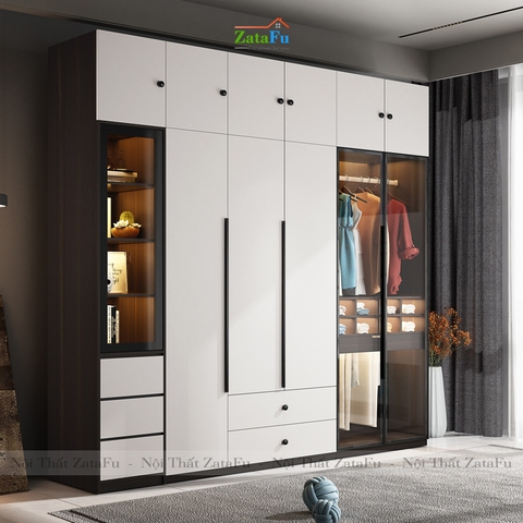 Tủ quần áo cao cao cấp tích hợp đèn LED thông minh TQA-16