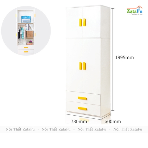 Tủ quần áo , tủ lưu trữ đồ dùng đơn giản cho bé TQA-55