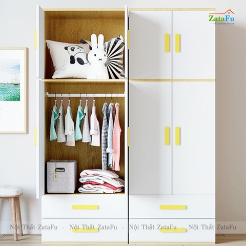 Tủ quần áo , tủ lưu trữ đồ dùng đơn giản cho bé TQA-55