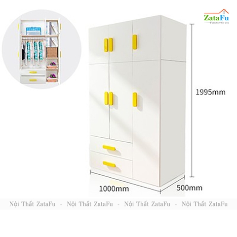 Tủ quần áo , tủ lưu trữ đồ dùng đơn giản cho bé TQA-55