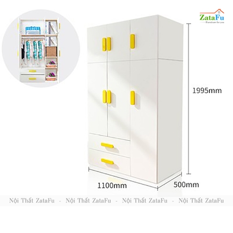 Tủ quần áo , tủ lưu trữ đồ dùng đơn giản cho bé TQA-55