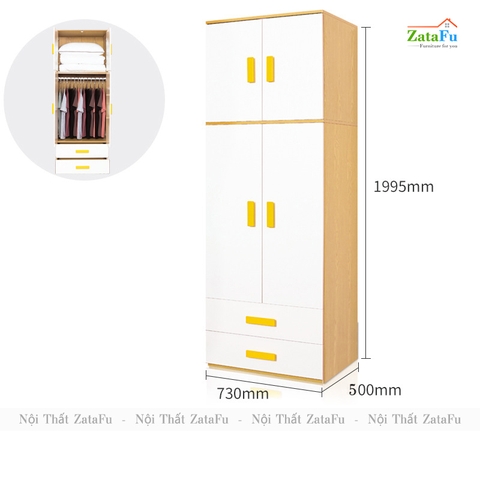 Tủ quần áo , tủ lưu trữ đồ dùng đơn giản cho bé TQA-55