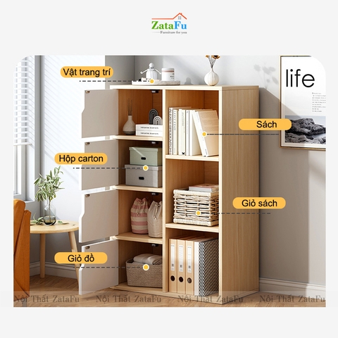 Tủ Kệ Để Sách Gỗ Trang Trí TUTT-15
