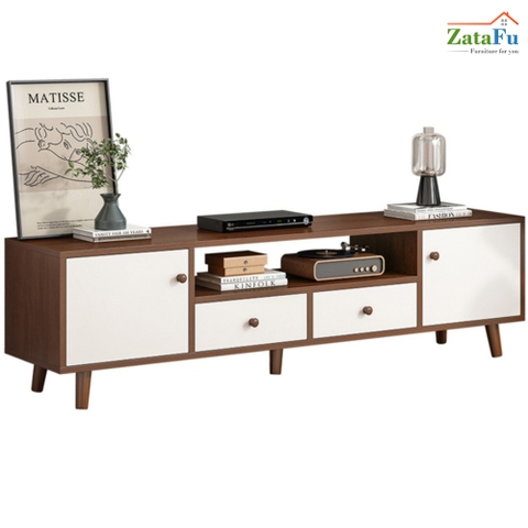 Kệ để tivi phòng khách chân gỗ KTV-03