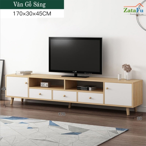 Kệ để tivi phòng khách chân gỗ KTV-03