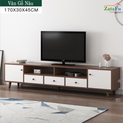 Kệ để tivi phòng khách chân gỗ KTV-03