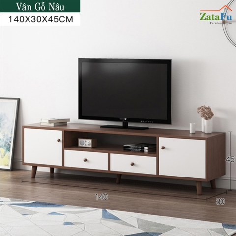 Kệ để tivi phòng khách chân gỗ KTV-03