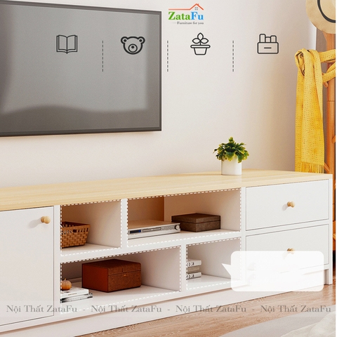 Tủ tivi trang trí phòng khách có ngăn kéo và cánh tủ KTV-05