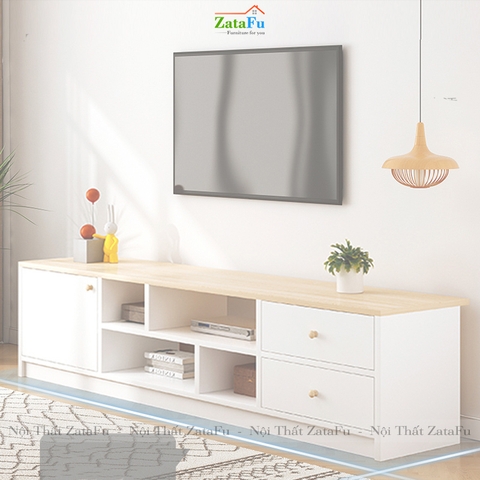 Tủ tivi trang trí phòng khách có ngăn kéo và cánh tủ KTV-05
