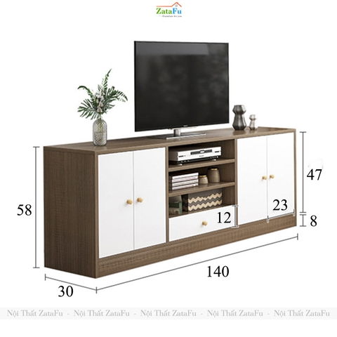 Kệ Tủ TiVi Phòng Khách Hiện Đại Gỗ MDF Phủ Melamine KTV-51 ZataFu