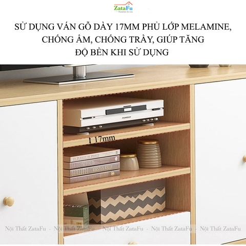 Kệ Tủ TiVi Phòng Khách Hiện Đại Gỗ MDF Phủ Melamine KTV-51 ZataFu