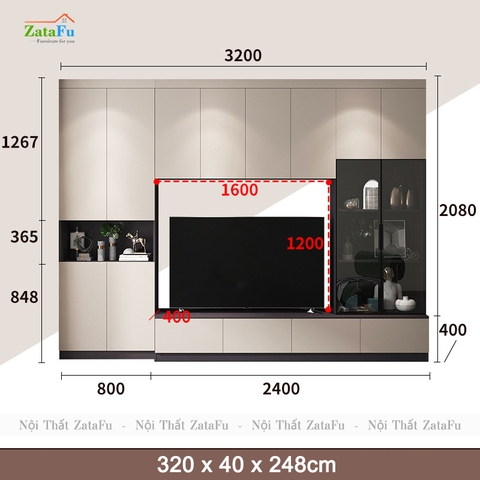 Tủ Tivi Phòng Khách Hiện Đại Thiết Kế Theo Yêu Cầu KTV-33