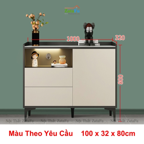 Tủ trang trí phòng khách tủ tivi chân sắt đèn LED hiện đại TUTT-38