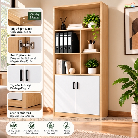 Tủ Trang Trí Tủ Đựng Tài Liệu Hiện Đại Để Phòng Làm Việc Nhiều Ngăn Chứa TUTT-72 ZataFu