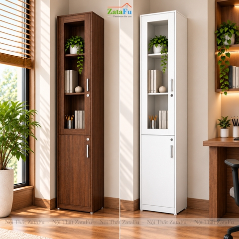 Tủ Trang Trí Tủ Đựng Tài Liệu Hiện Đại Có Kính Tích Hợp Ổ Khóa Để Phòng Làm Việc TUTT-75 ZataFu