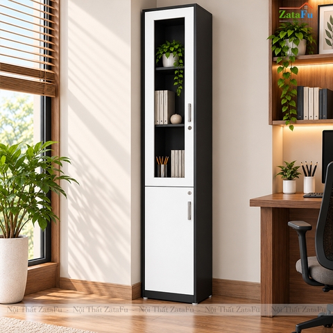 Tủ Trang Trí Tủ Đựng Tài Liệu Hiện Đại Có Kính Tích Hợp Ổ Khóa Để Phòng Làm Việc TUTT-75 ZataFu