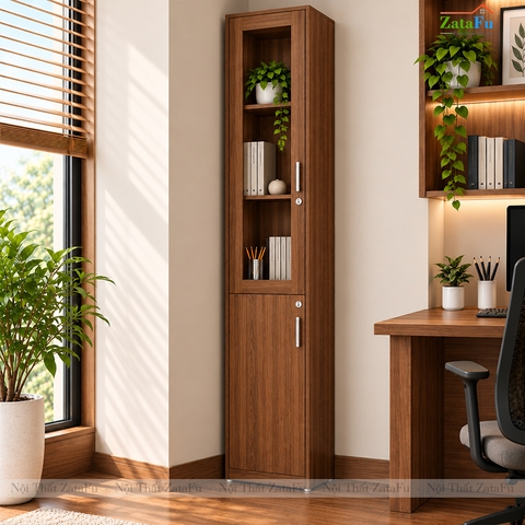 Tủ Trang Trí Tủ Đựng Tài Liệu Hiện Đại Có Kính Tích Hợp Ổ Khóa Để Phòng Làm Việc TUTT-75 ZataFu