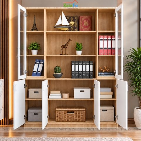 Tủ Trang Trí Tủ Đựng Tài Liệu Có Kính Hiện Đại Kích Thước Lớn Có Khóa TUTT-76 ZataFu