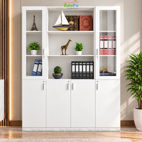 Tủ Trang Trí Tủ Đựng Tài Liệu Có Kính Hiện Đại Kích Thước Lớn Có Khóa TUTT-76 ZataFu
