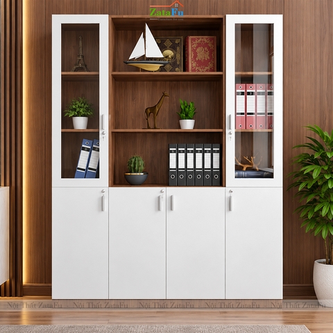 Tủ Trang Trí Tủ Đựng Tài Liệu Có Kính Hiện Đại Kích Thước Lớn Có Khóa TUTT-76 ZataFu