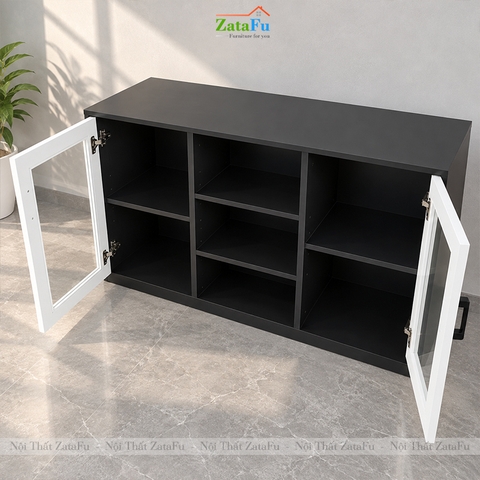 Tủ Trang Trí Tủ Đựng Tài Liệu Có Kính Hiện Đại Nhiều Ngăn Gỗ MDF Dày 17mm TUTT-79 ZataFu