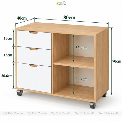 Tủ Trang Trí Tủ Đựng Tài Liệu Hiện Đại Tích Hợp Bánh Xe Linh Hoạt TUTT-82 ZataFu