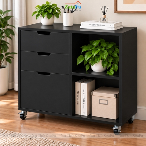 Tủ Trang Trí Tủ Đựng Tài Liệu Hiện Đại Tích Hợp Bánh Xe Linh Hoạt TUTT-82 ZataFu
