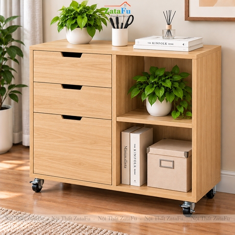 Tủ Trang Trí Tủ Đựng Tài Liệu Hiện Đại Tích Hợp Bánh Xe Linh Hoạt TUTT-82 ZataFu