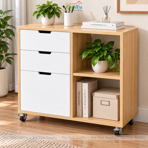 Tủ Trang Trí Tủ Đựng Tài Liệu Hiện Đại Tích Hợp Bánh Xe Linh Hoạt TUTT-82 ZataFu