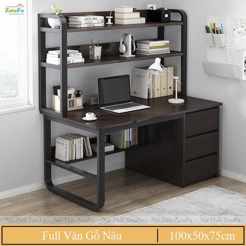 Bàn Học Bàn Làm Việc Gỗ MDF Kết Hợp Khung Sắt Sơn Tĩnh Điện BLV-153 ZataFu