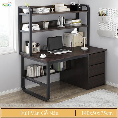 Bàn Học Bàn Làm Việc Gỗ MDF Kết Hợp Khung Sắt Sơn Tĩnh Điện BLV-153 ZataFu