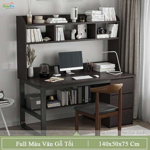 Bàn Học Sinh 3 Ngăn Kéo Kết Hợp Chân Kim Loại Sơn Tĩnh Điện Và Kệ Sách Tiện Dụng BLV-144 ZataFu