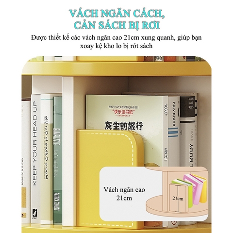 Kệ Đựng Sách Xoay 360 Độ Kệ Gỗ Trang Trí Xoay Cho Bé KTT-135 ZataFu