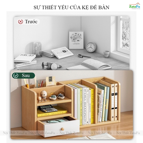 Kệ Sách Để Bàn, Kệ Đựng Đồ Hồ Sơ Tài Liệu Đa Năng KTT-136 ZataFu