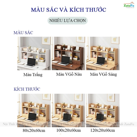 Kệ Sách Để Bàn Học Bàn Làm Việc Hiện Đại Nhiều Ngăn KTT-137 ZataFu
