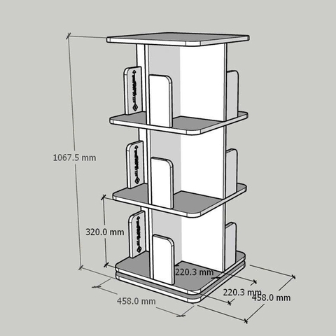 Kệ Đựng Sách Xoay 360 Độ Kệ Gỗ Trang Trí Sách Vở Xoay Cho Bé KTT-142 ZataFu