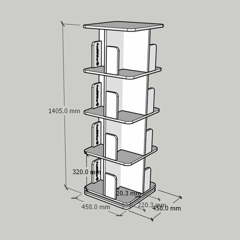 Kệ Đựng Sách Xoay 360 Độ Kệ Gỗ Trang Trí Sách Vở Xoay Cho Bé KTT-142 ZataFu