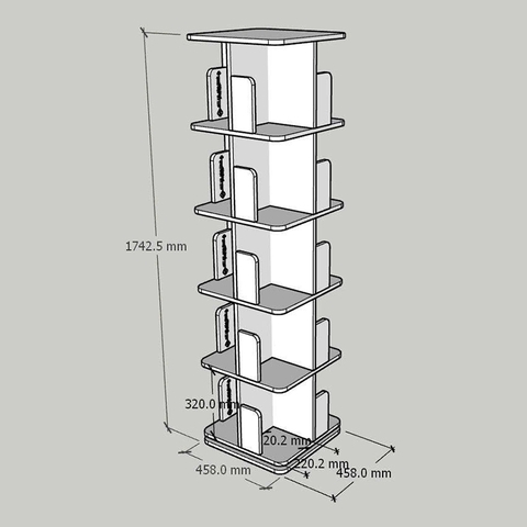 Kệ Đựng Sách Xoay 360 Độ Kệ Gỗ Trang Trí Sách Vở Xoay Cho Bé KTT-142 ZataFu