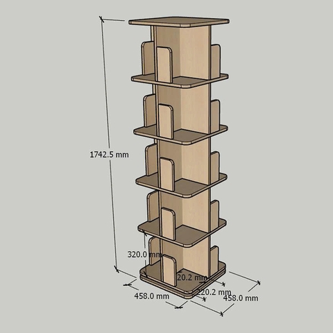 Kệ Đựng Sách Xoay 360 Độ Kệ Gỗ Trang Trí Sách Vở Xoay Cho Bé KTT-142 ZataFu