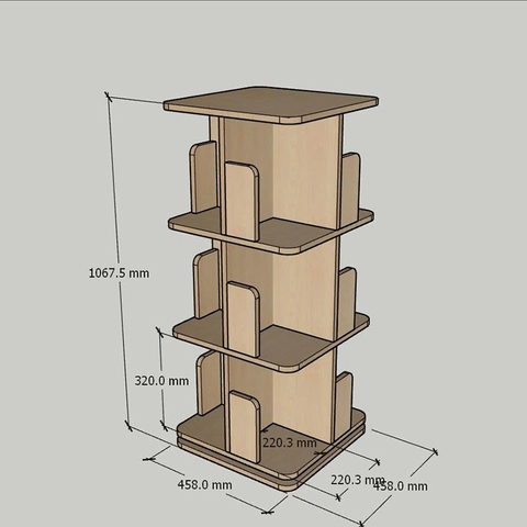 Kệ Đựng Sách Xoay 360 Độ Kệ Gỗ Trang Trí Sách Vở Xoay Cho Bé KTT-142 ZataFu