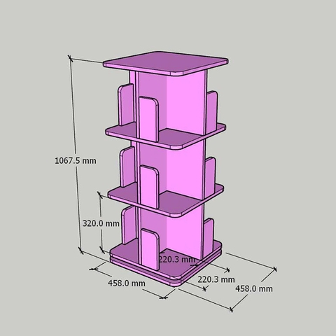 Kệ Đựng Sách Xoay 360 Độ Kệ Gỗ Trang Trí Sách Vở Xoay Cho Bé KTT-142 ZataFu