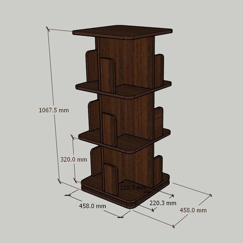 Kệ Đựng Sách Xoay 360 Độ Kệ Gỗ Trang Trí Sách Vở Xoay Cho Bé KTT-142 ZataFu