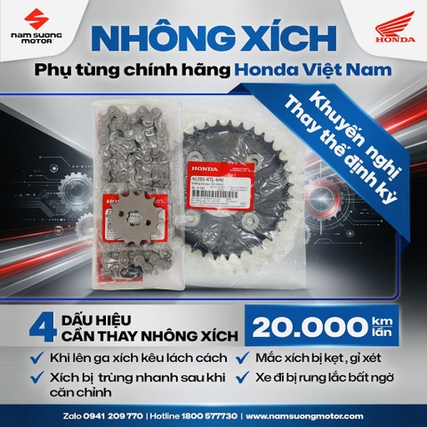 ⚠️ Xe chạy phát ra tiếng “lách cách”? Rất có thể nhong xích đã xuống cấp!