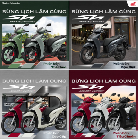 BỪNG LỊCH LÃM CÙNG BẢNG MÀU ẤN TƯỢNG ĐẾN TỪ SH160i/125i