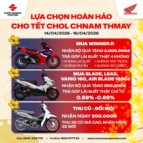 Chúc Mừng Dịp Tết Chol Chnam Thmay - Hệ Thống Nam Sương Motor Tung Ngay Ưu Đãi