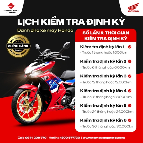 KIỂM TRA ĐỊNH KỲ XE MÁY - BÍ QUYẾT CHINH PHỤC MỌI HÀNH TRÌNH